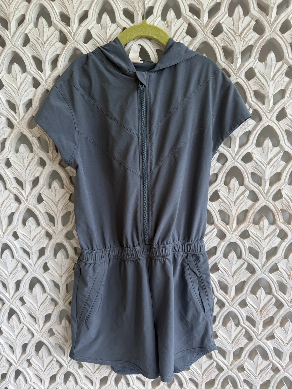 Athleta Girl Ready to Go hooded romper, size M